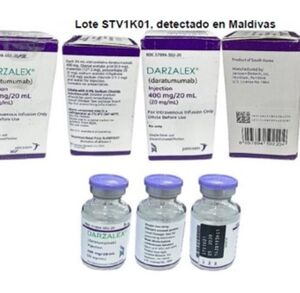 La alerta de la OMS incluye dos lotes falsificados del medicamento DARZALEX. (Ministerio de Salud)