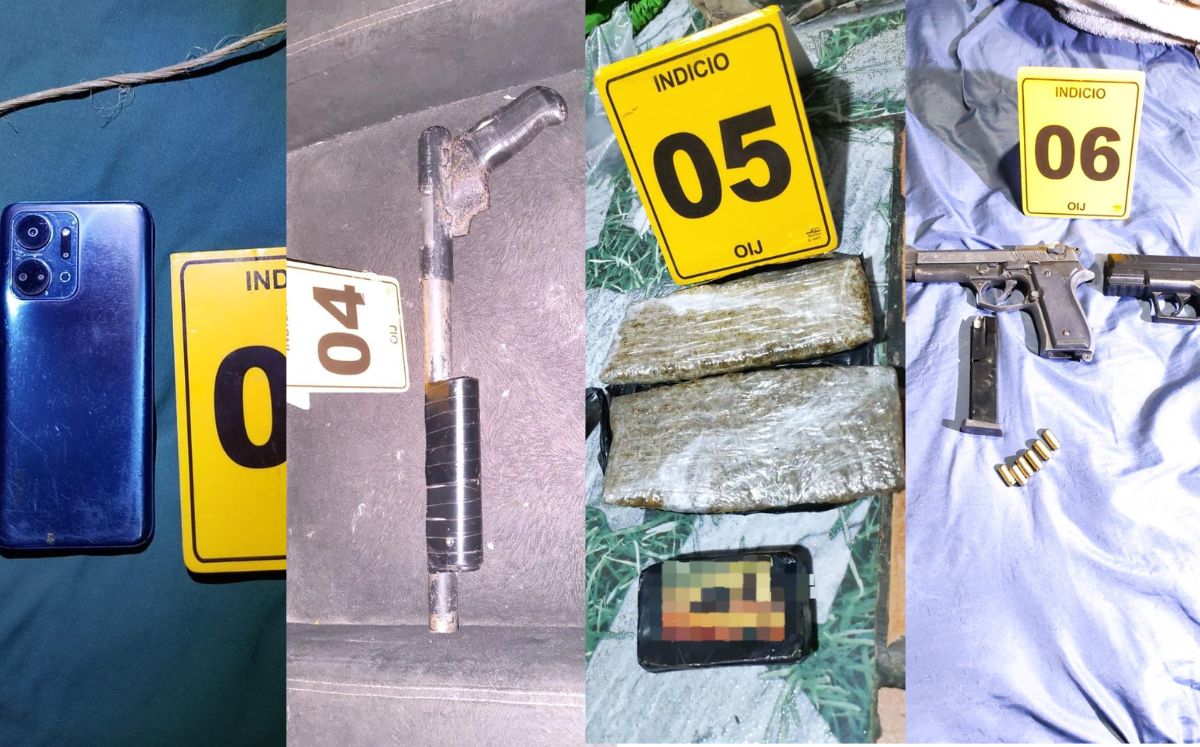 Evidencia decomisada en los allanamientos. (OIJ)