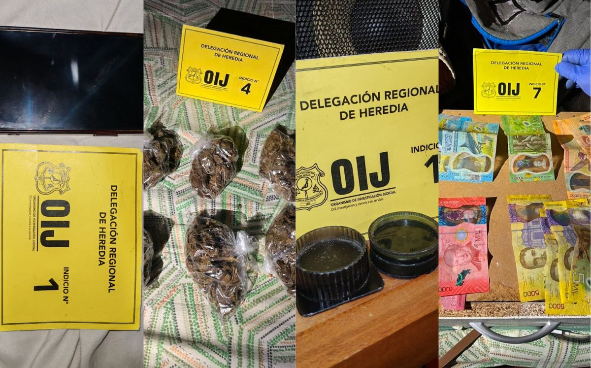 Algunas de las evidencias decomisadas por los agentes. (OIJ)