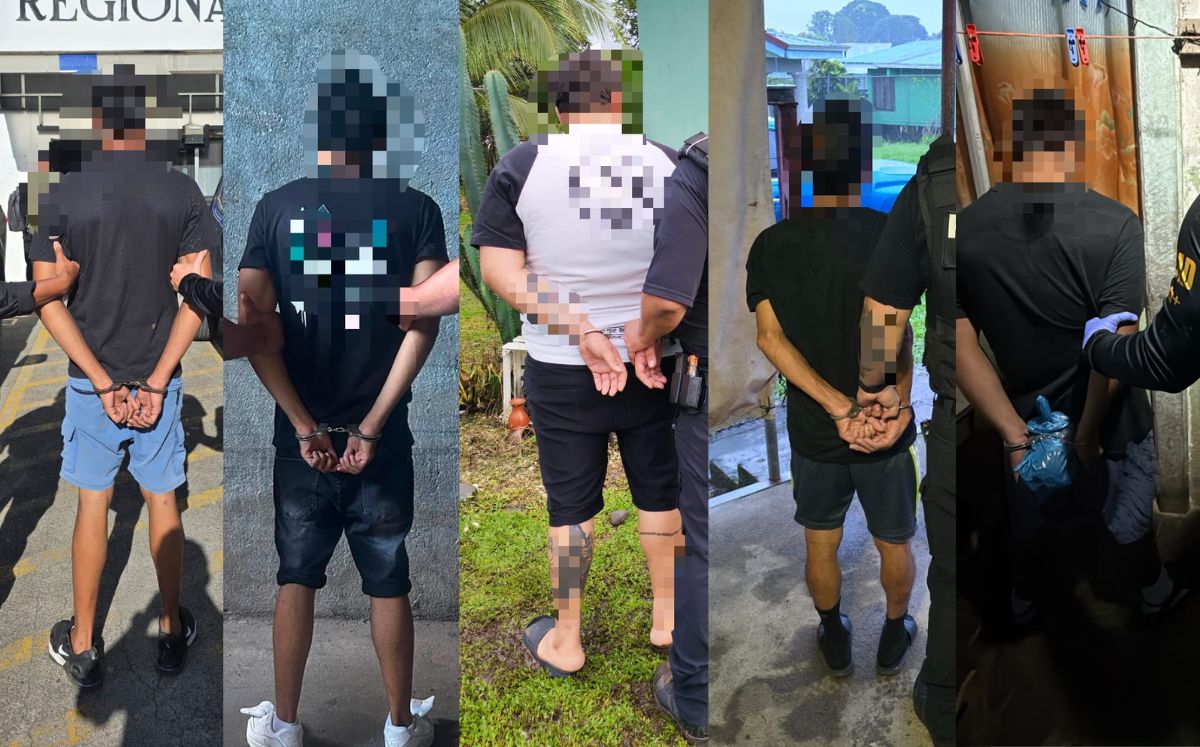 Algunos de los sospechosos detenidos. (OIJ)