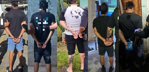 Algunos de los sospechosos detenidos. (OIJ)