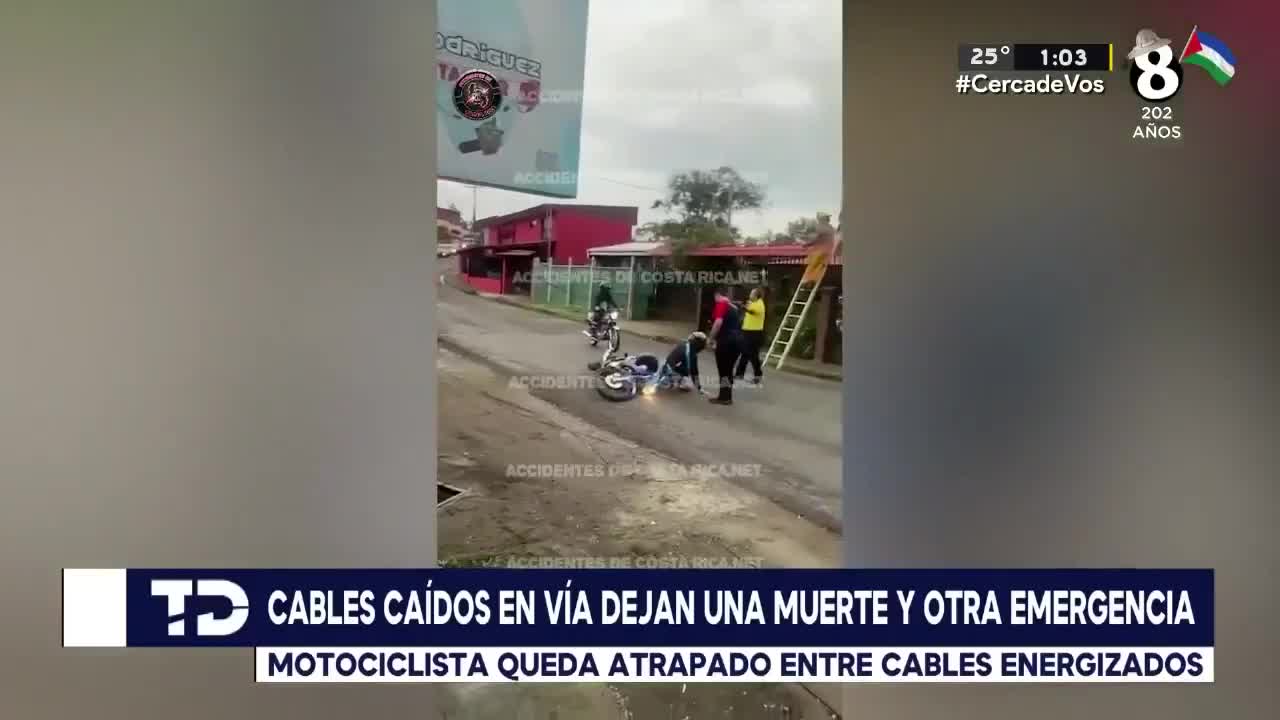 Cables caídos en vía dejan una muerte y otra emergencia