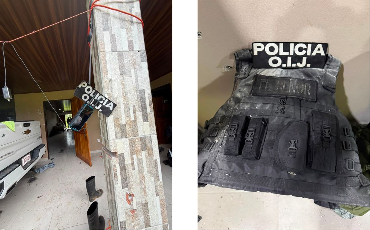 Armas de guerra decomisada por los agentes judiciales. (OIJ)