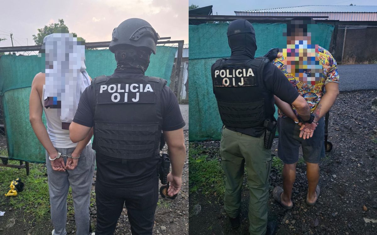 Sospechosos detenidos en Guápiles. (OIJ)