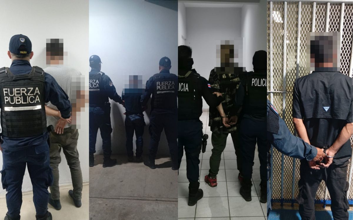 Cuatro de los sospechosos detenidos. (MPS)