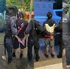 Cuatro de los detenidos durante los operativos. (OIJ)