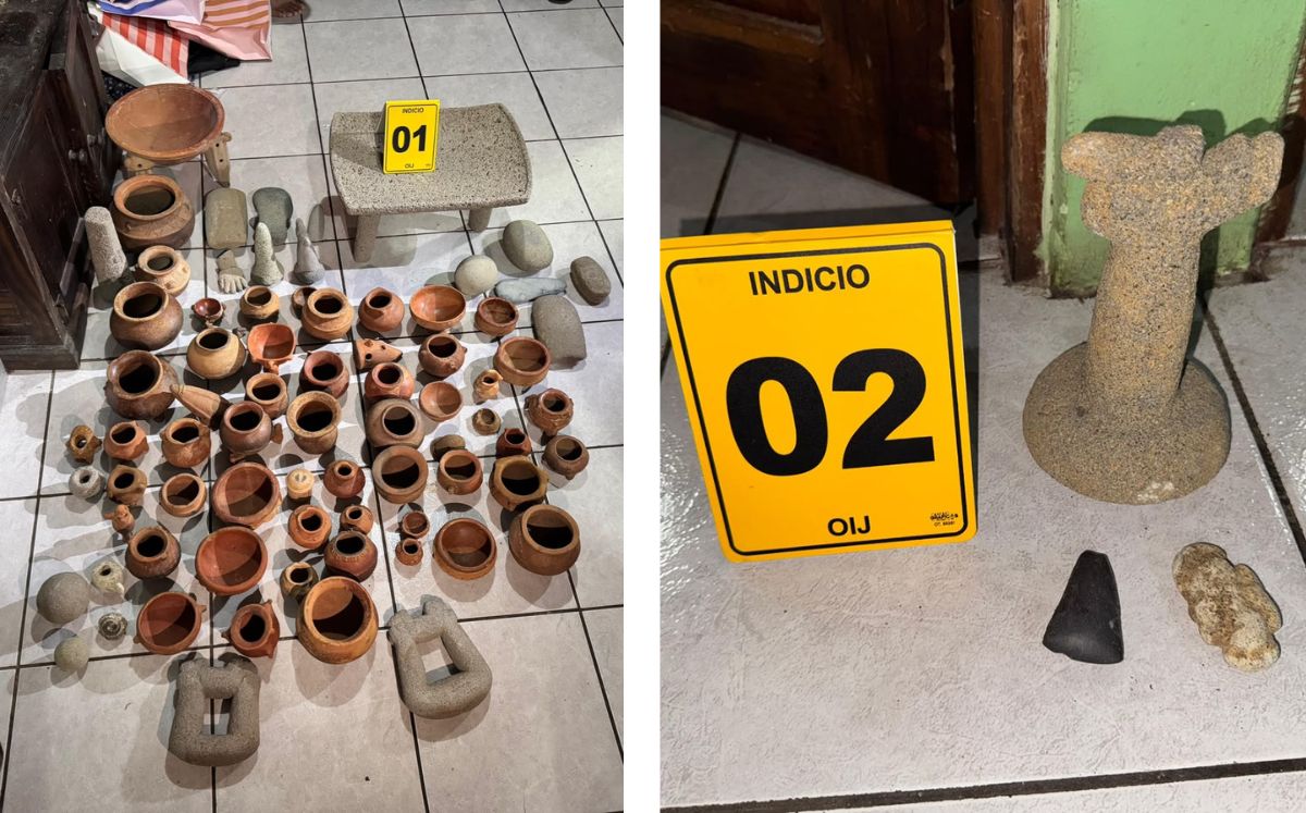 Piezas arqueológicas decomisadas. (OIJ)