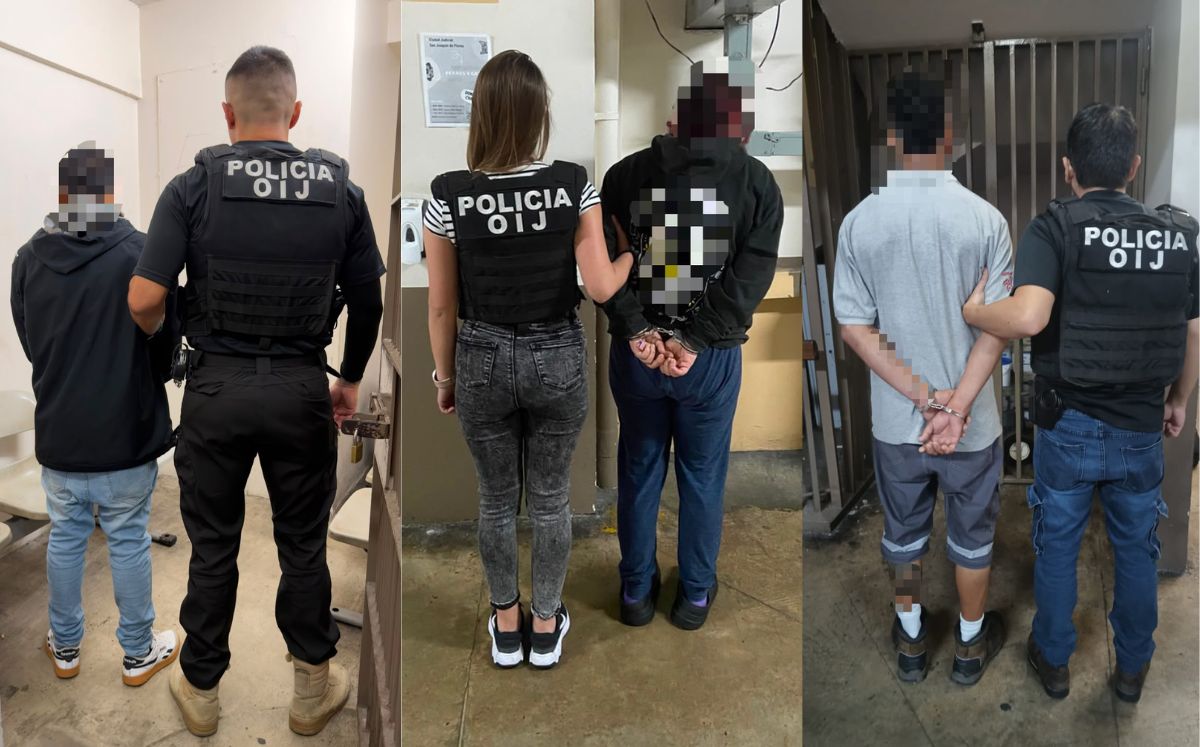 Algunos de los sospechosos detenidos por agente judiciales. (OIJ)
