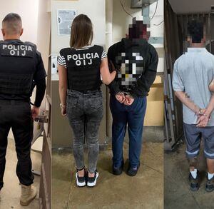 Algunos de los sospechosos detenidos por agente judiciales. (OIJ)
