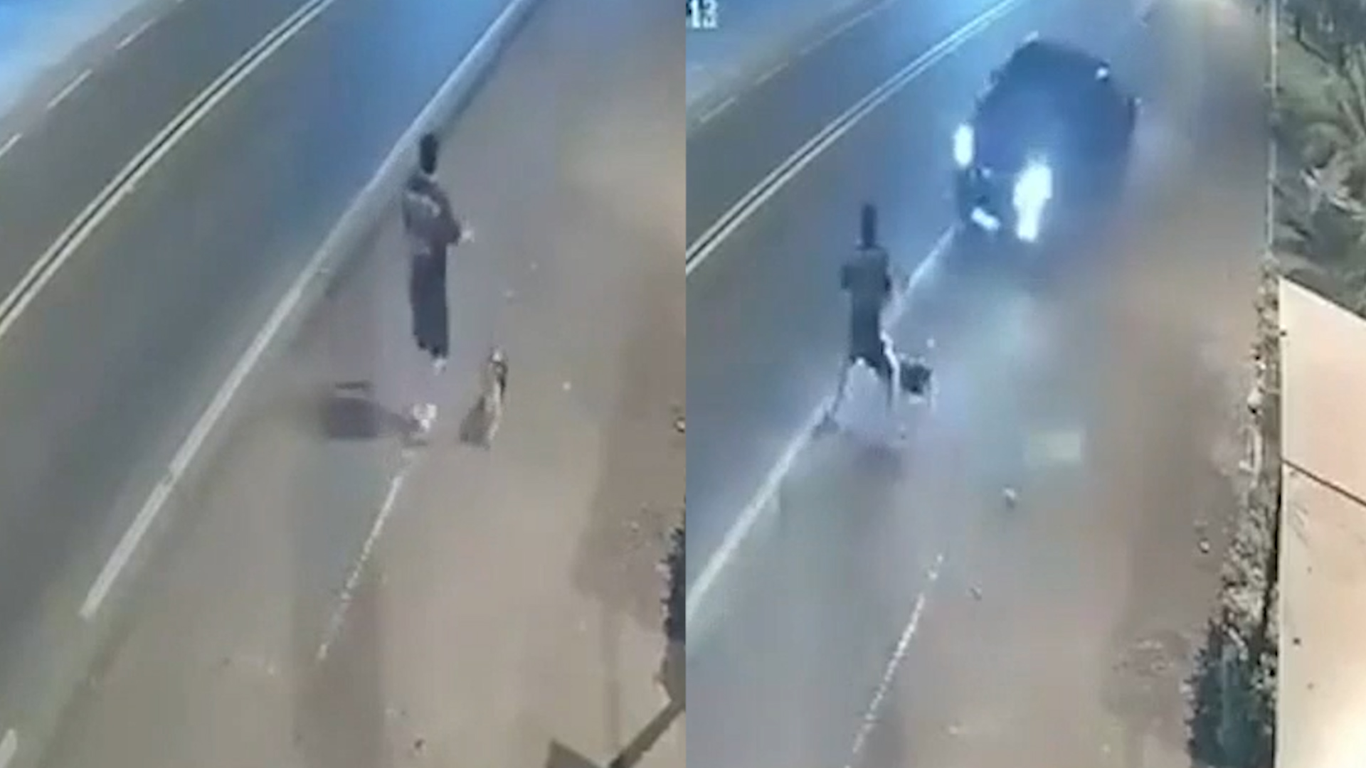 Hombre y su mascota se salvan de ser atropellados en Quepos