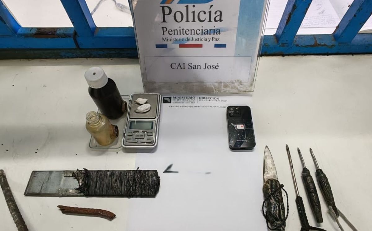 Objetos decomisados por los oficiales. (Ministerio de Justicia)