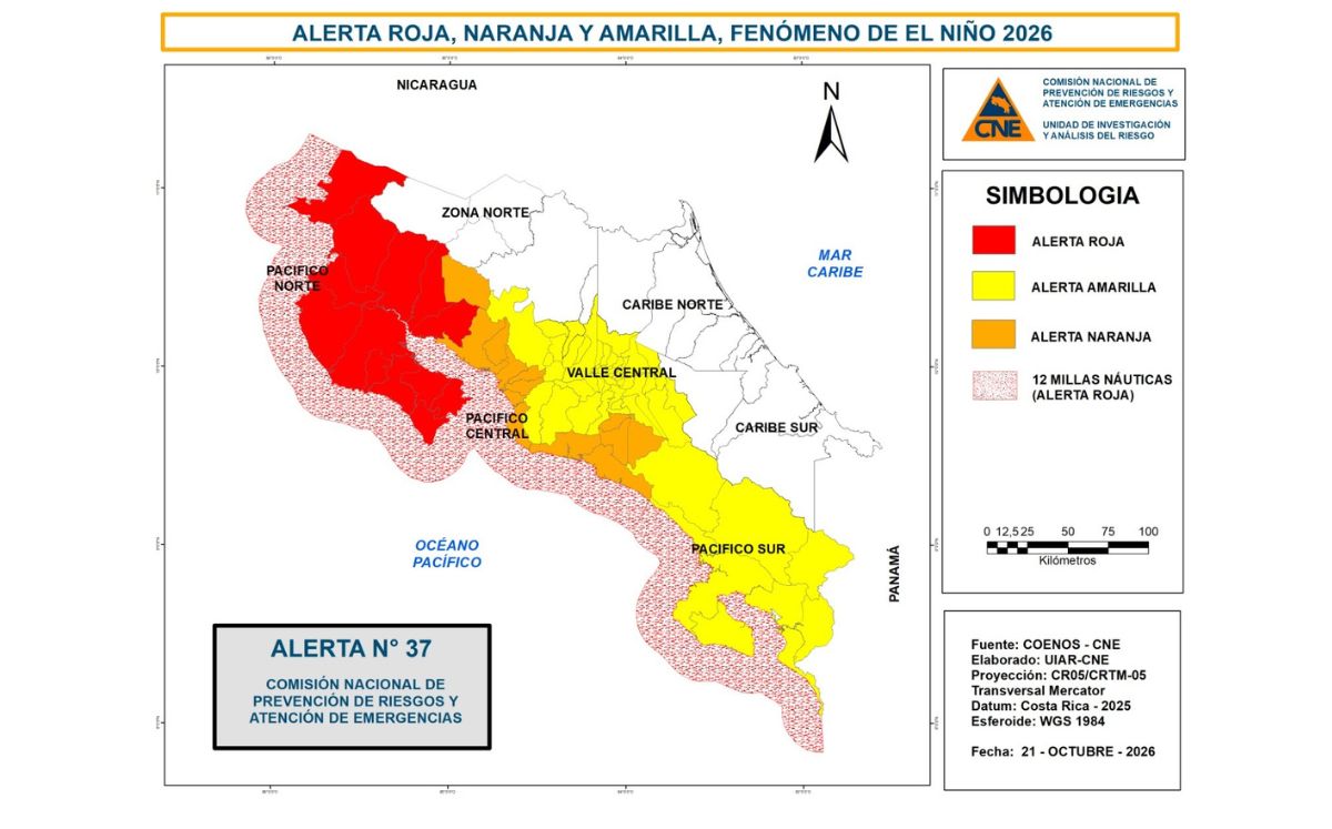 Cantones en alerta por El Niño. (CNE)